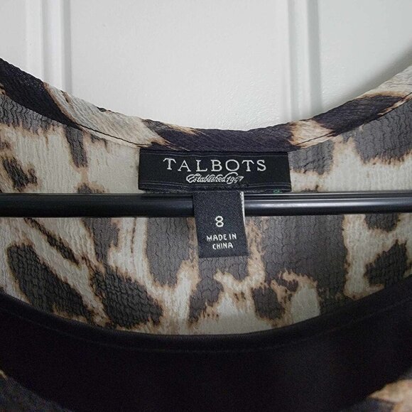 🔥5 FOR $25🔥Talbots Silk Leopard Blouse - Picture 4 of 6